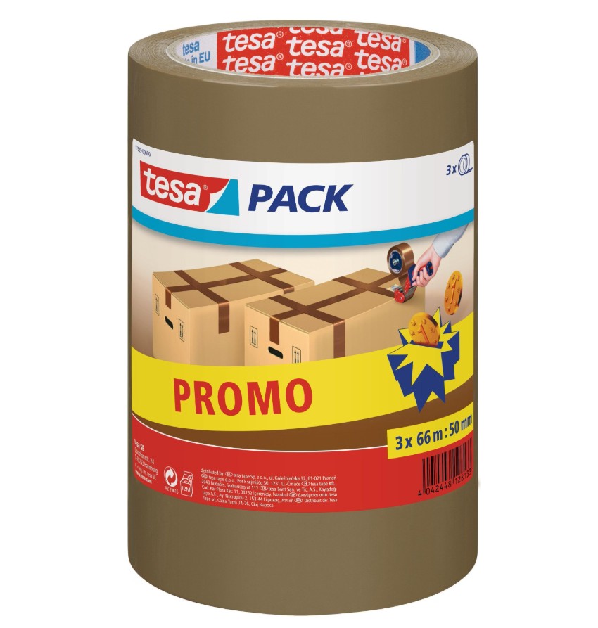 tesapack Standard Packband Standard, Promo, 3 Rollen 50mm x 66m