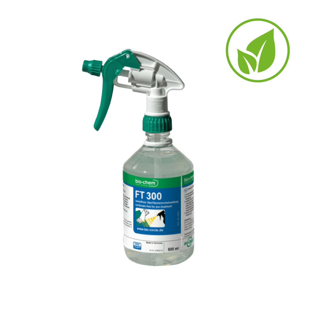 Biocircle FT300, tensidfreier Reiniger, streifenfreie Reinigung glänzender Flächen Biocircle FT300, tensidfreier Reiniger, streifenfreie Reinigung glänzender Flächen
