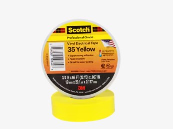 3M Scotch 35 Vinyl Elektro-Isolierband, 19mm x 20m, 0.18mm, gelb