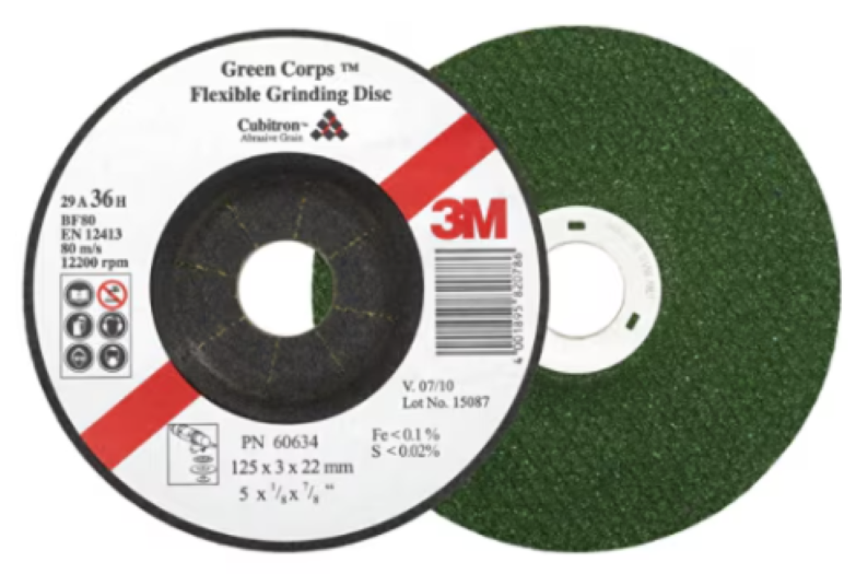 3M Green Corps Schruppscheibe, 125mm x 3mm x 22mm, P36 Kit