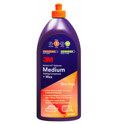 3M 36106E Perfect-It Gelcoat Schleifpaste für mittleren Abtrag + Wachs, 946ml
