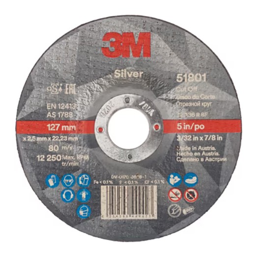 3M Silver Trennscheibe, T42, 125 mm x 2,5 mm x 22 mm