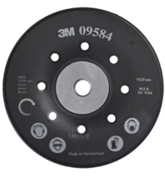 3M Stützteller für Fiberscheiben, gerippt, schwarz, 125 mm 3M Stützteller für Fiberscheiben, gerippt, schwarz, 125 mm