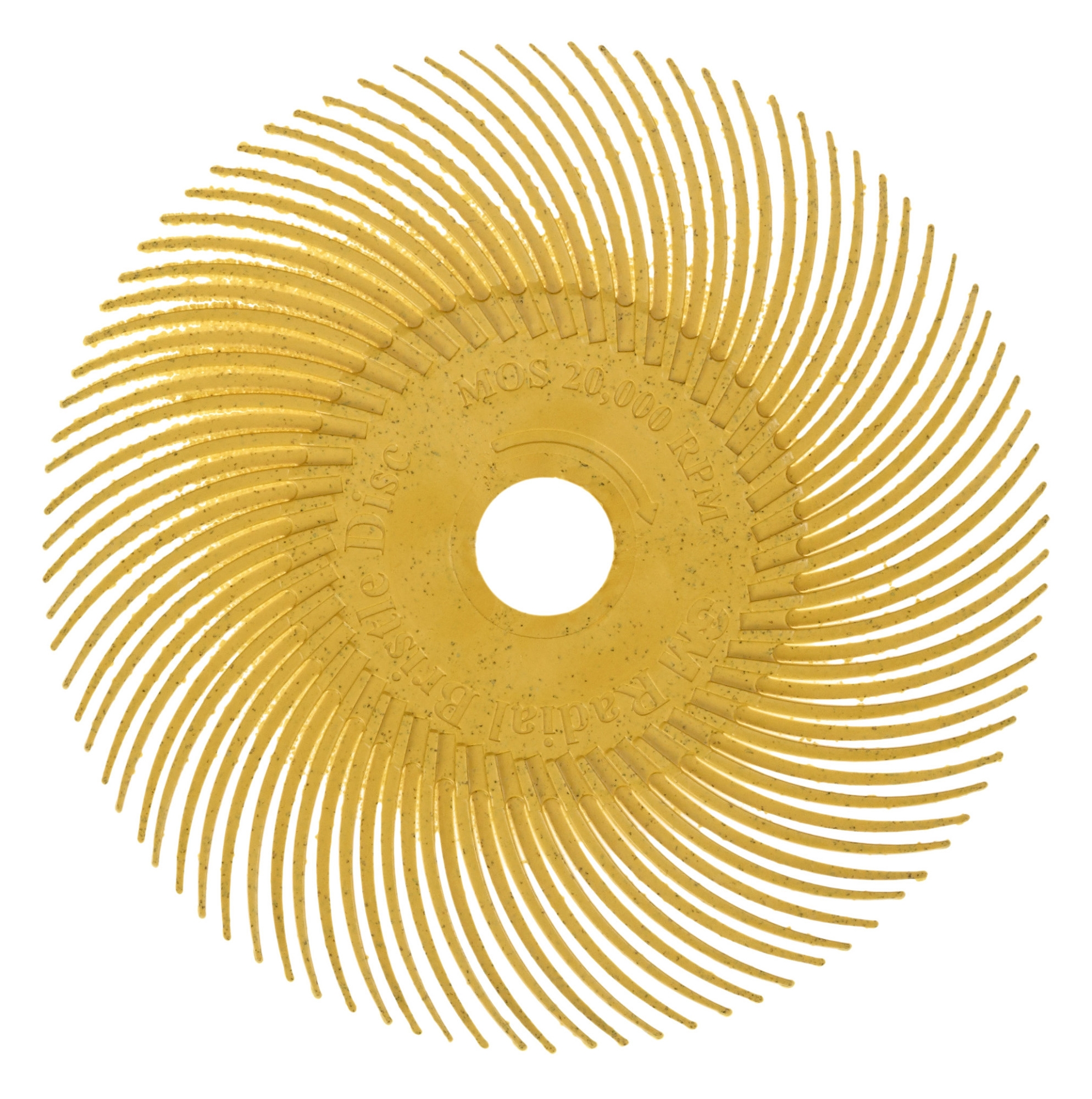 Scotch-Brite Radial Bristle Brush RB-ZB, gelb, 76,2 mm x 9,5 mm, P80, Typ C