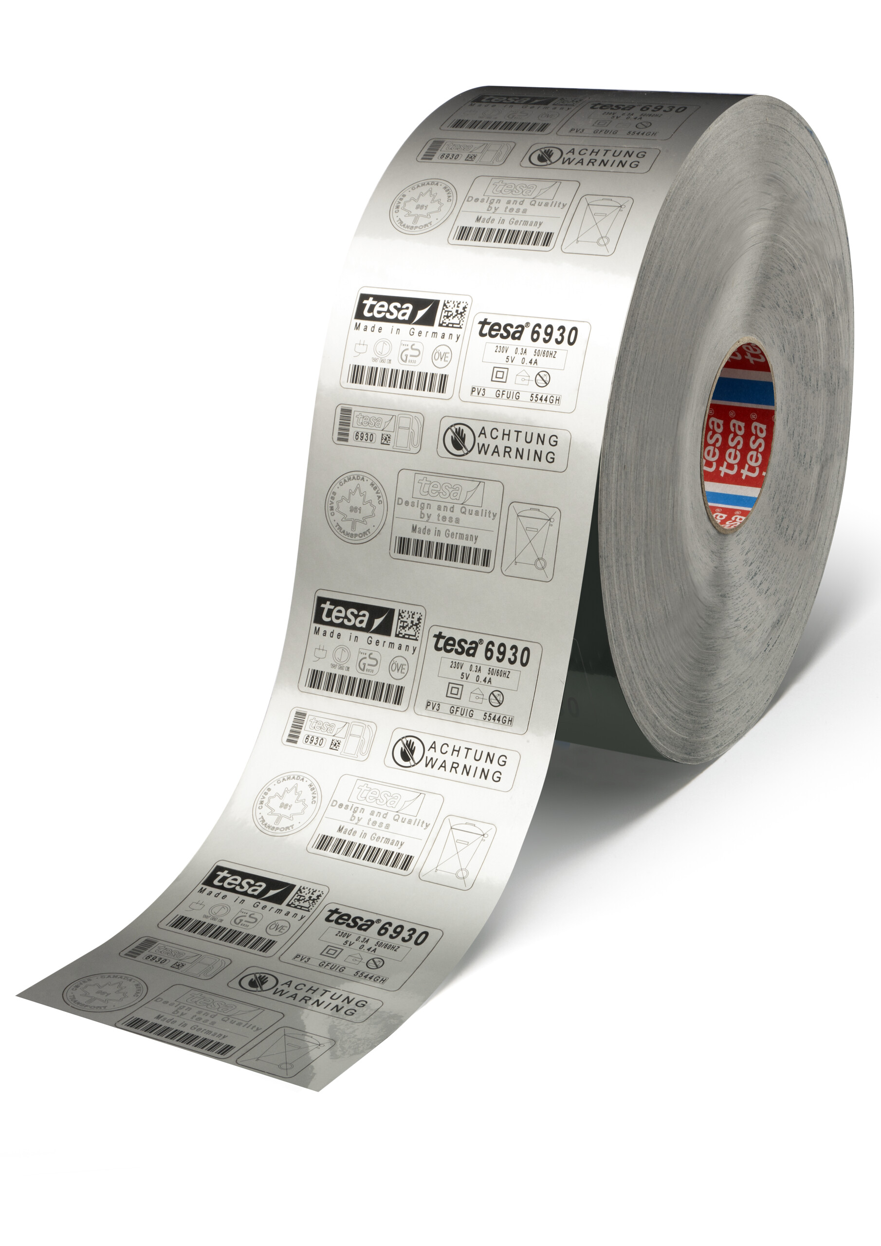 tesa 6940 PV3, zweischichtige beschriftbare Folie, 120mm x 300m, silver(black