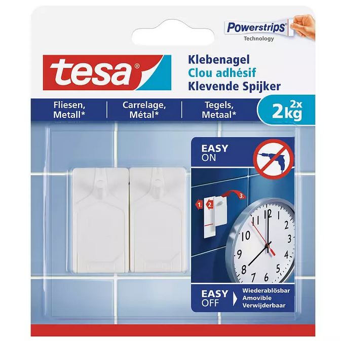 tesa Klebenagel für Fliesen und Metall (2kg), 2 Stück