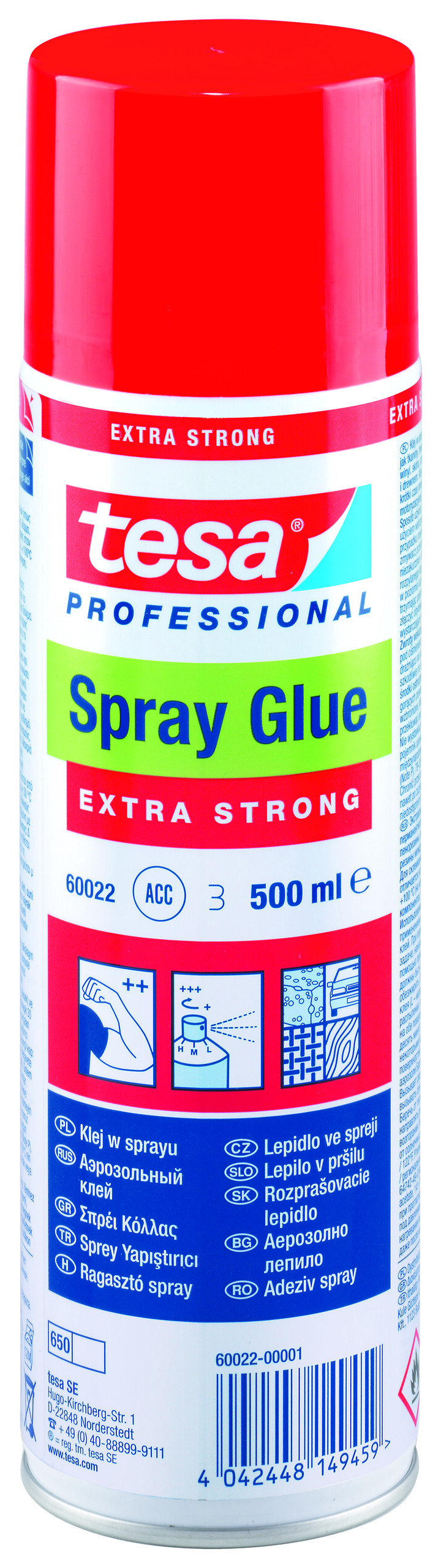 tesa Professional 60022, Sprühkleber EXTRA STRONG, 500ml