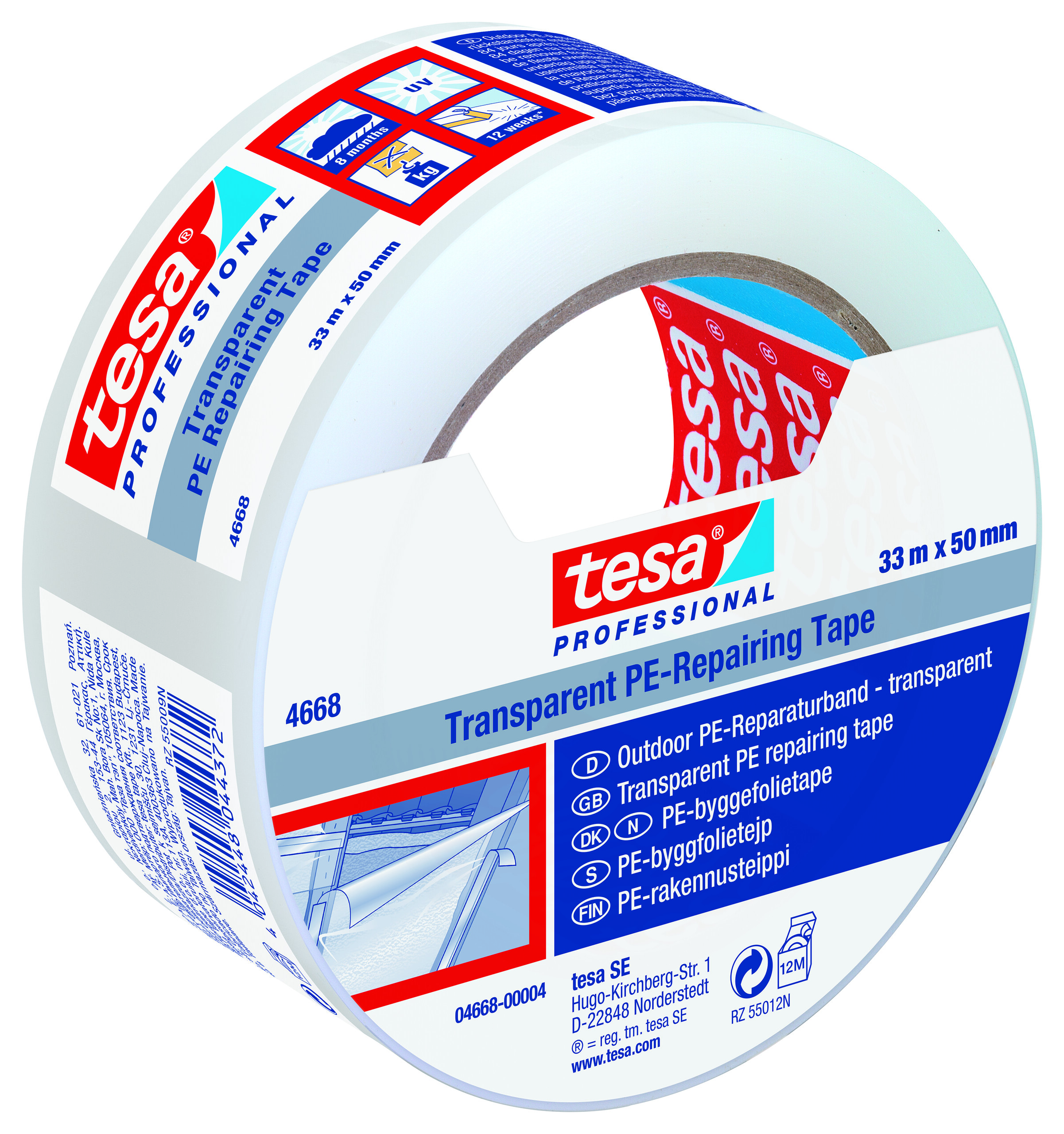 tesa 4668, Professional Folienband / Reparaturband, transparent