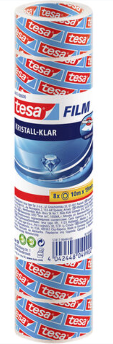 tesafilm kristall-klar, 57417 Klebeband, 19mm x 10m, transparent, 8 Rollen