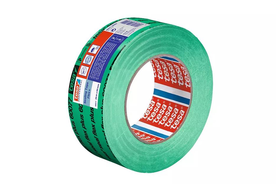 tesa 60077, Dichtungsband, Dampfbremse, Dampfbremsfolie, 50mm x 25m, grün
