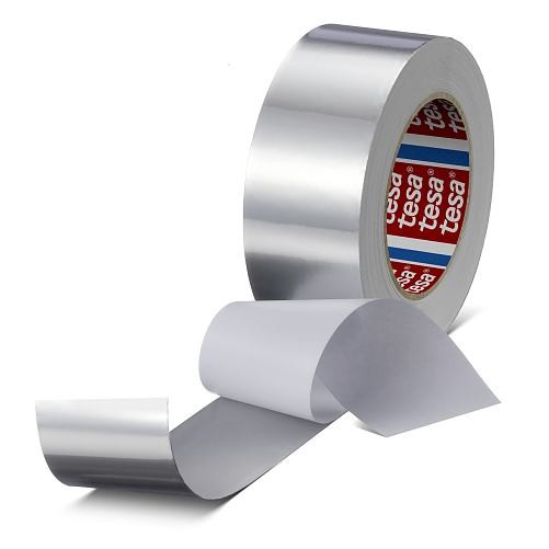tesa 60632, Aluminium Klebeband mit Papier-Abdeckliner, 100mm x 50m